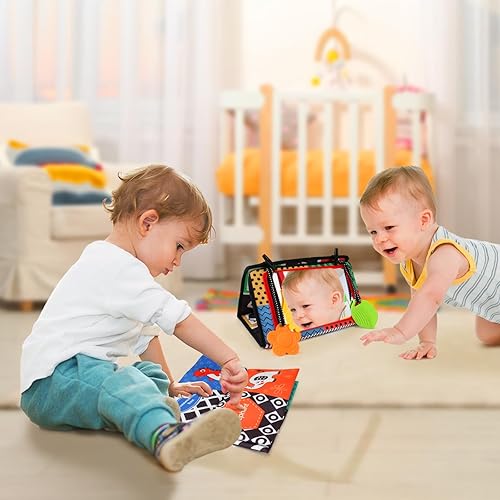 Miniatura 4 de Logth Juguetes para bebés juguete de espejo con libro de tela arrugada y mordedor