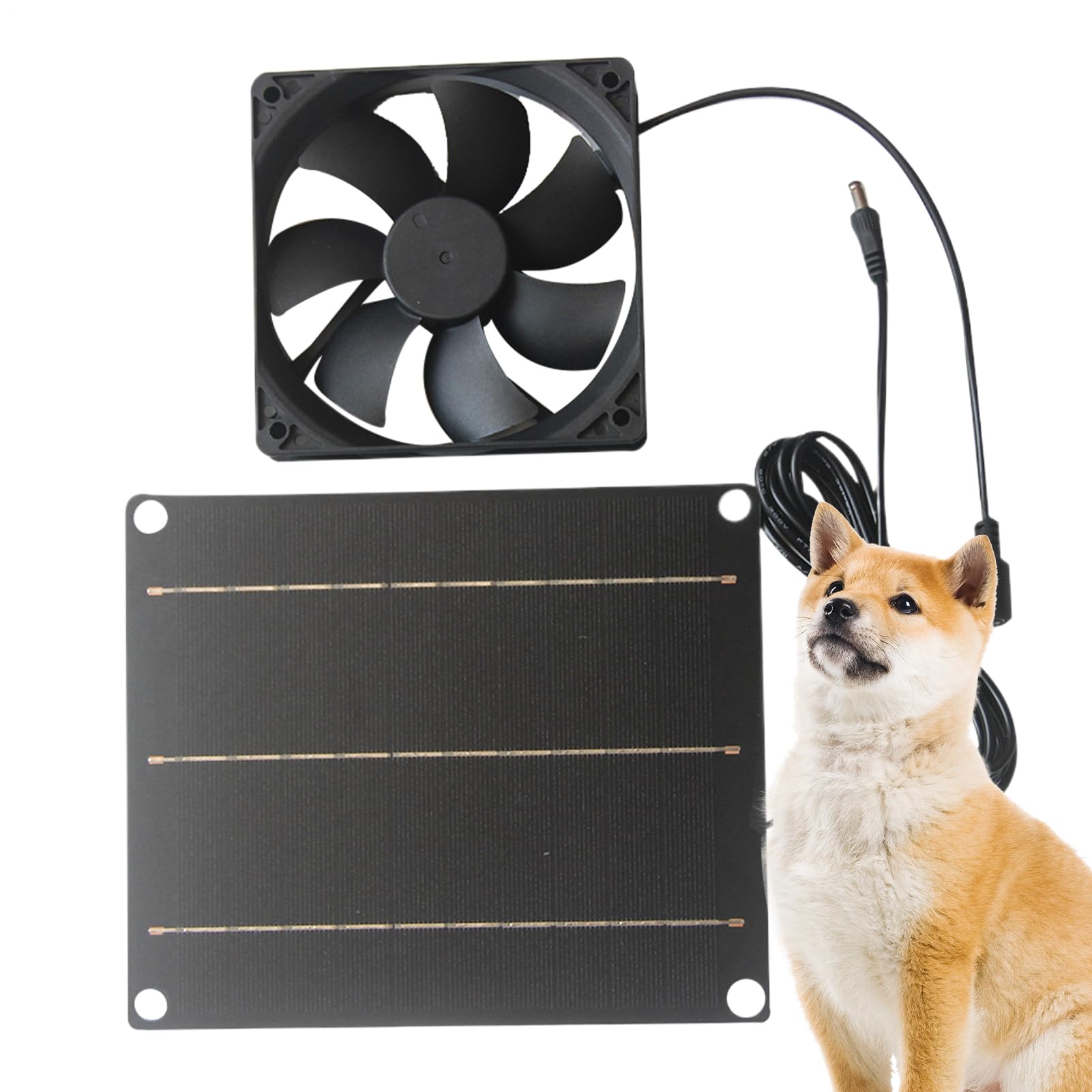 Ventilador de escape solar para reducir calor en ganado y almacén