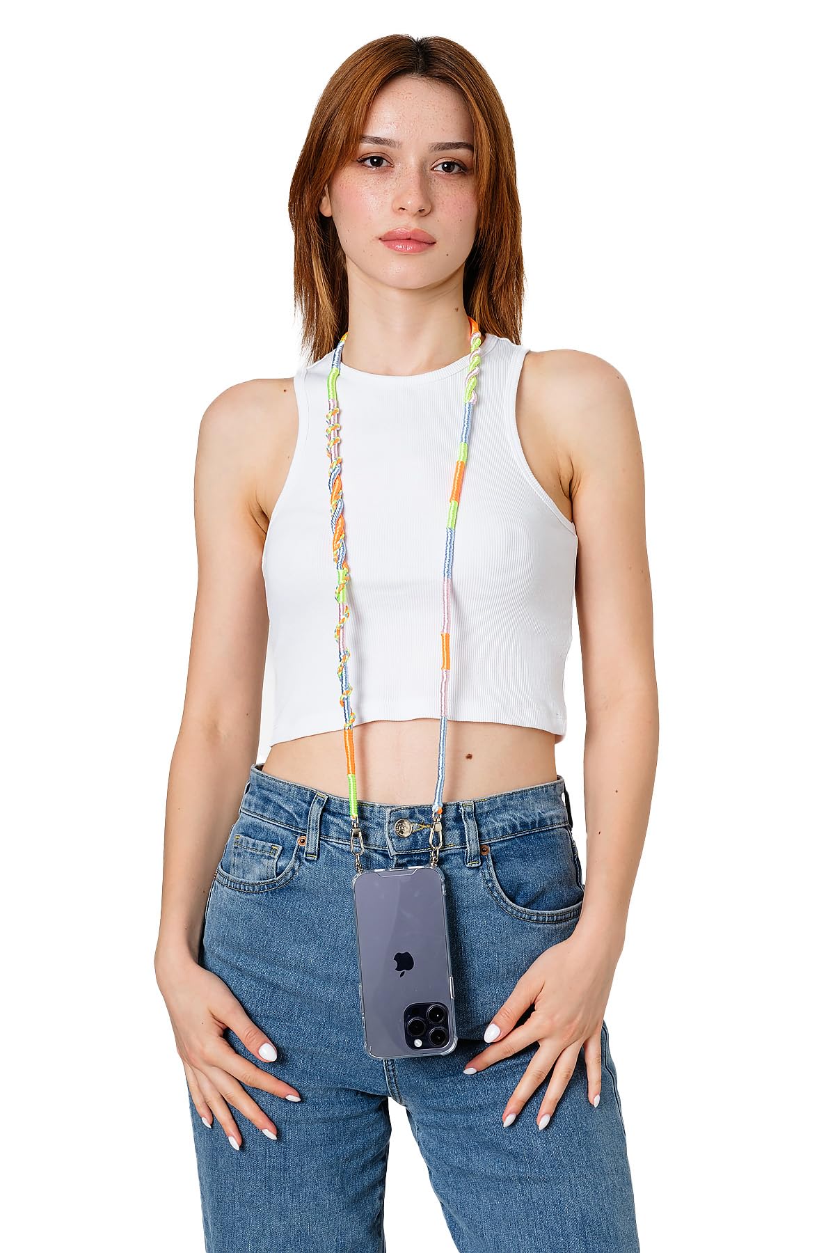 Hippi Daisy Rengarenk 110 Cm El Örgüsü Telefon ve Çanta Askısı