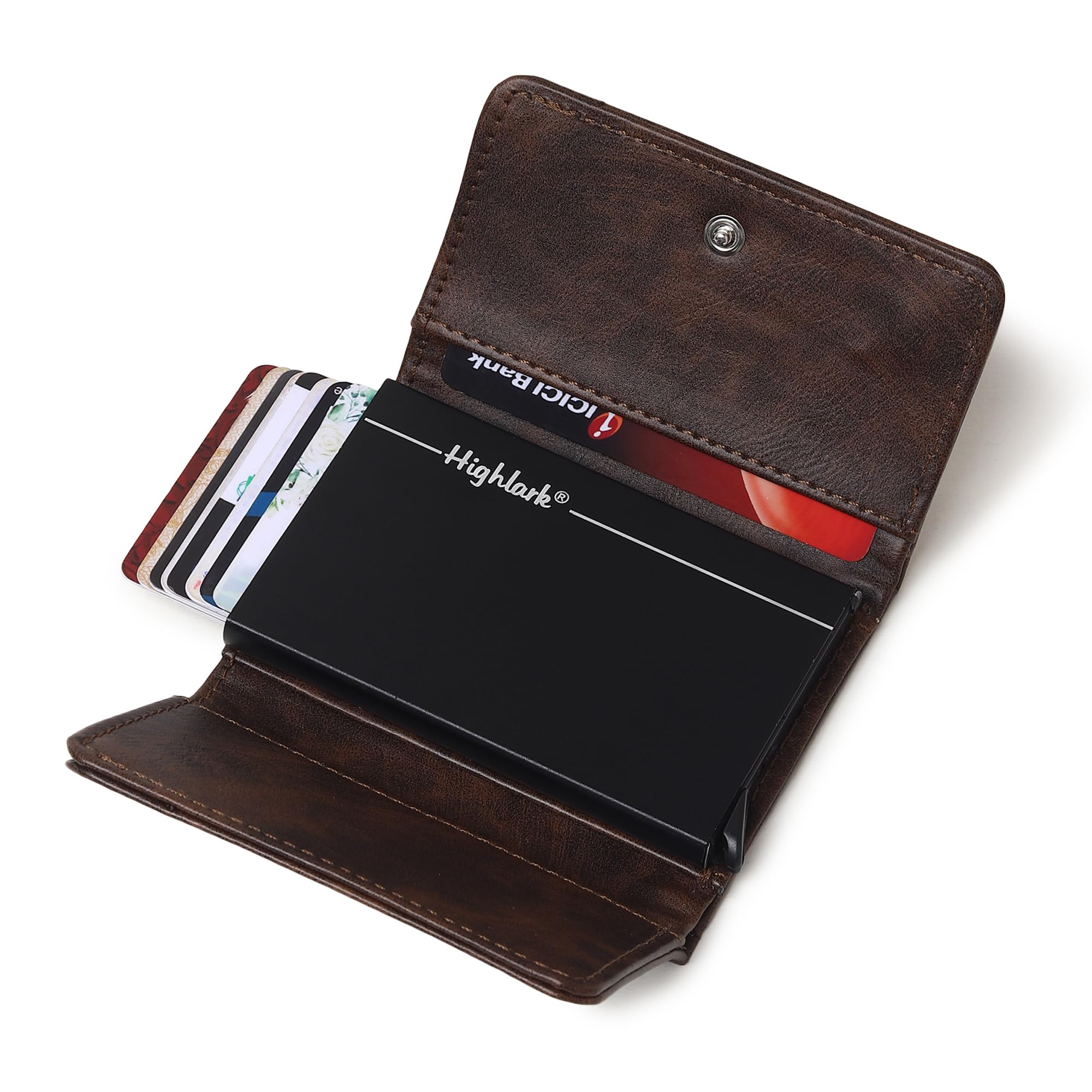 Elite Pop-Up Wallet – RFID Protected Vegan Leather Card Holder for Men and Women | Slim Aluminium Core | Quick Access | Holds 8–9 Cards-image-5