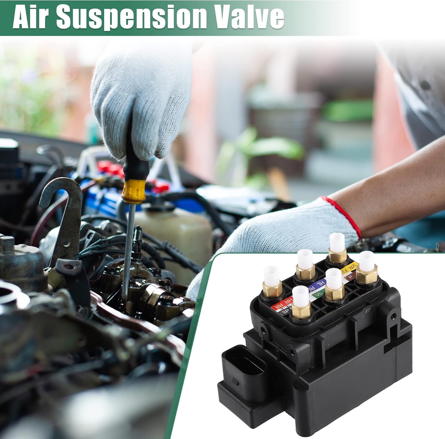 X AUTOHAUX Air Suspension Valve Block Air Supply Distribution 2123200358 Control Valve Replacement for Mercedes Benz GL320 GL350 S350 S400