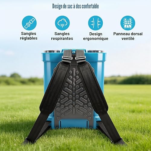 SideKing Pulvérisateur Électrique à Dos 16L, Pulvérisateur de Jardin Pression Réglable Jusqu’à 8,3 Bars, 2 Lances, Dossier Ergonomique, 5 Buses, Pulvérisateur Toiture Nettoyage Anti-Mousse & Façade - 5