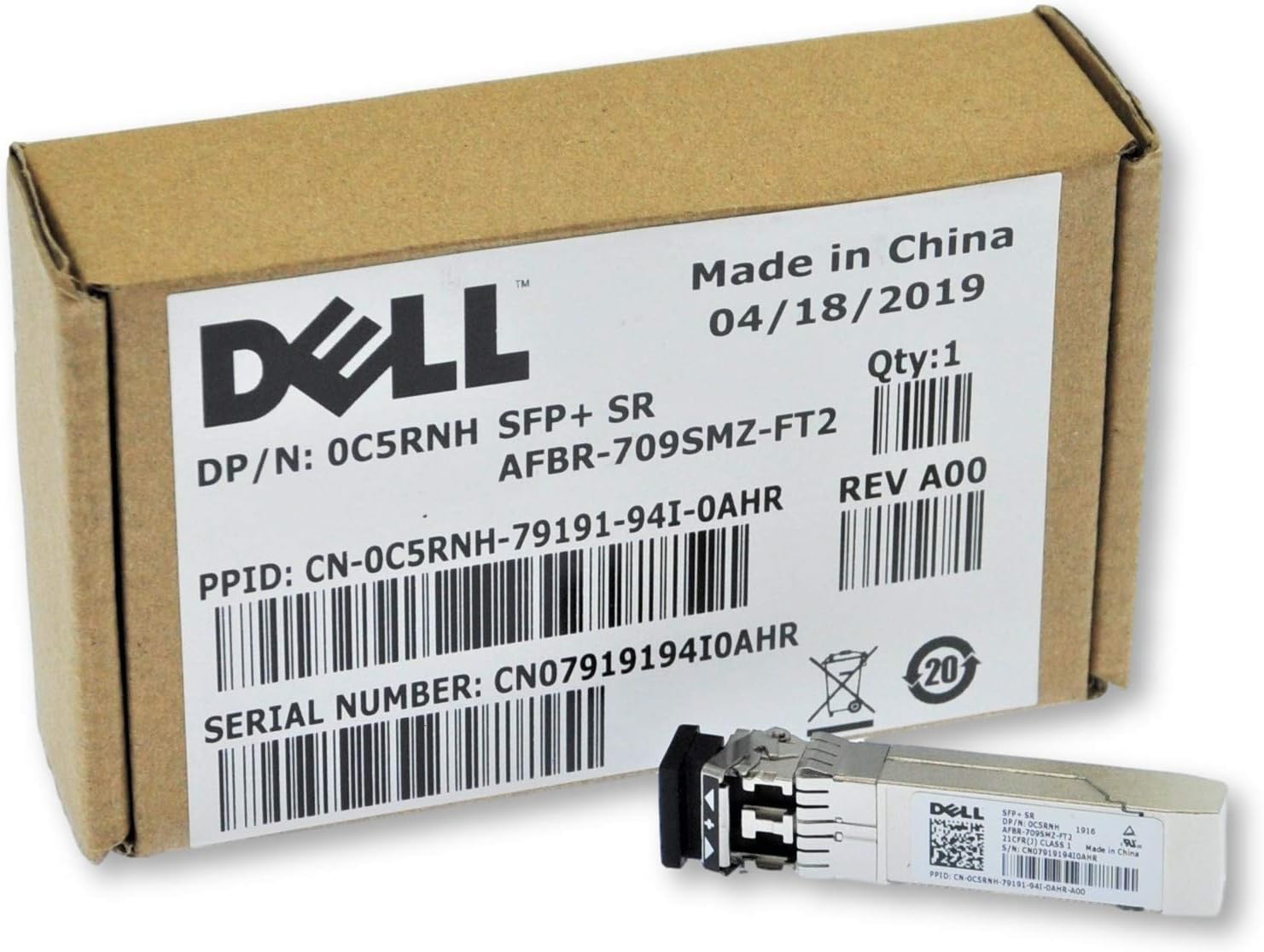 Foxconn AFBR-709SMZ-FT2 for Dell, SFP+, SR, Optical Transceiver, 10Gb ...