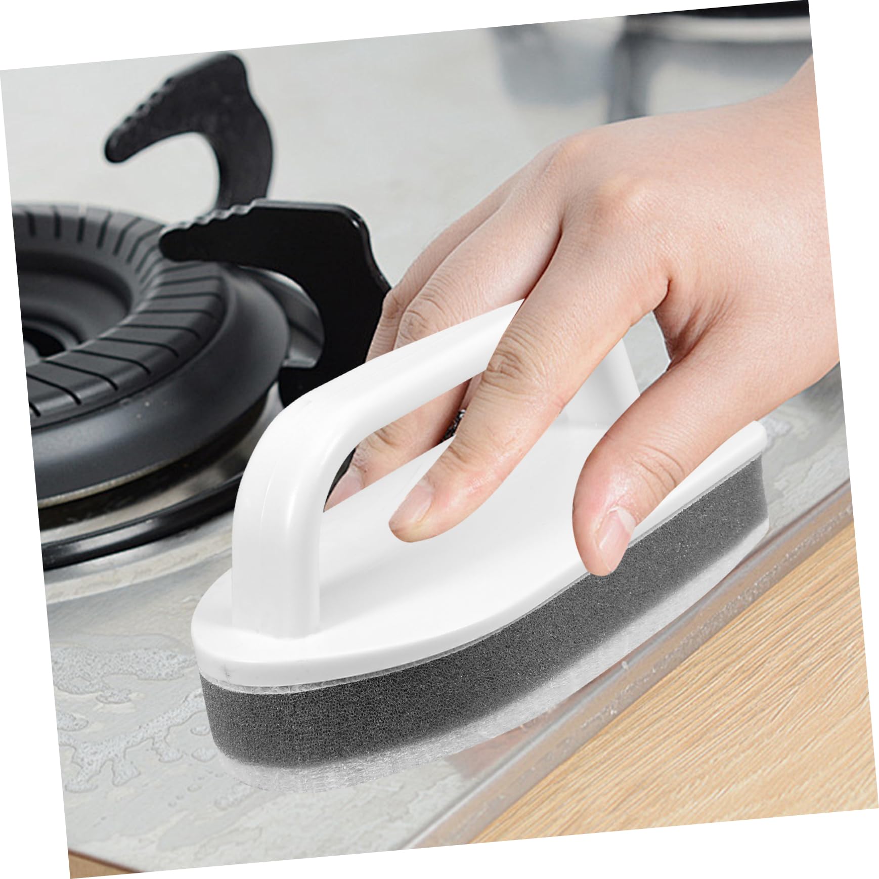 Healeved 4juegos Esponja De Limpieza Multifuncional para Baño y Cocina Cepillo De Mano Cabezal Reemplazable para Bañeras y Azulejos Diseño Ergonómico y Color