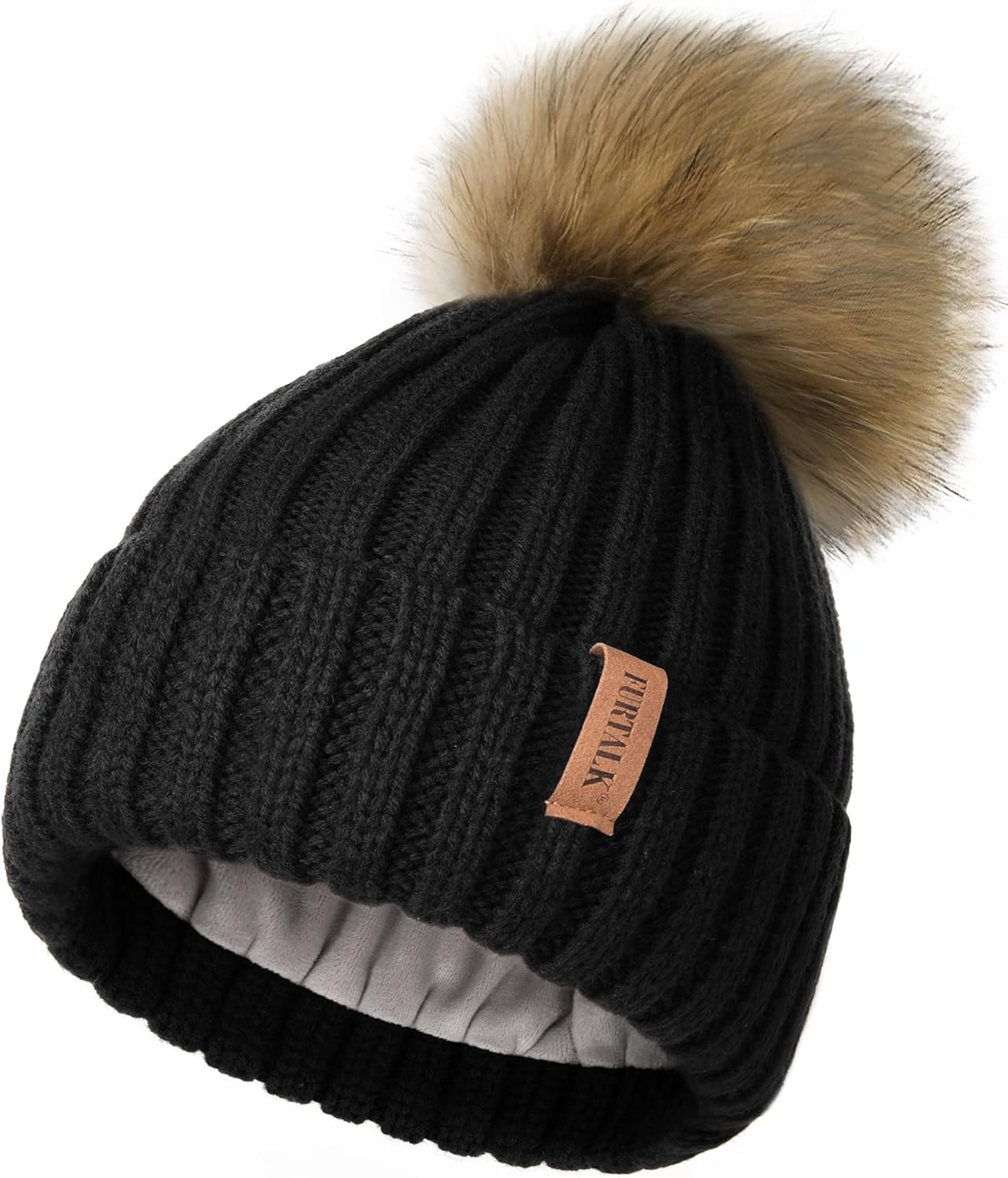Fur pom beanie womens Clearance