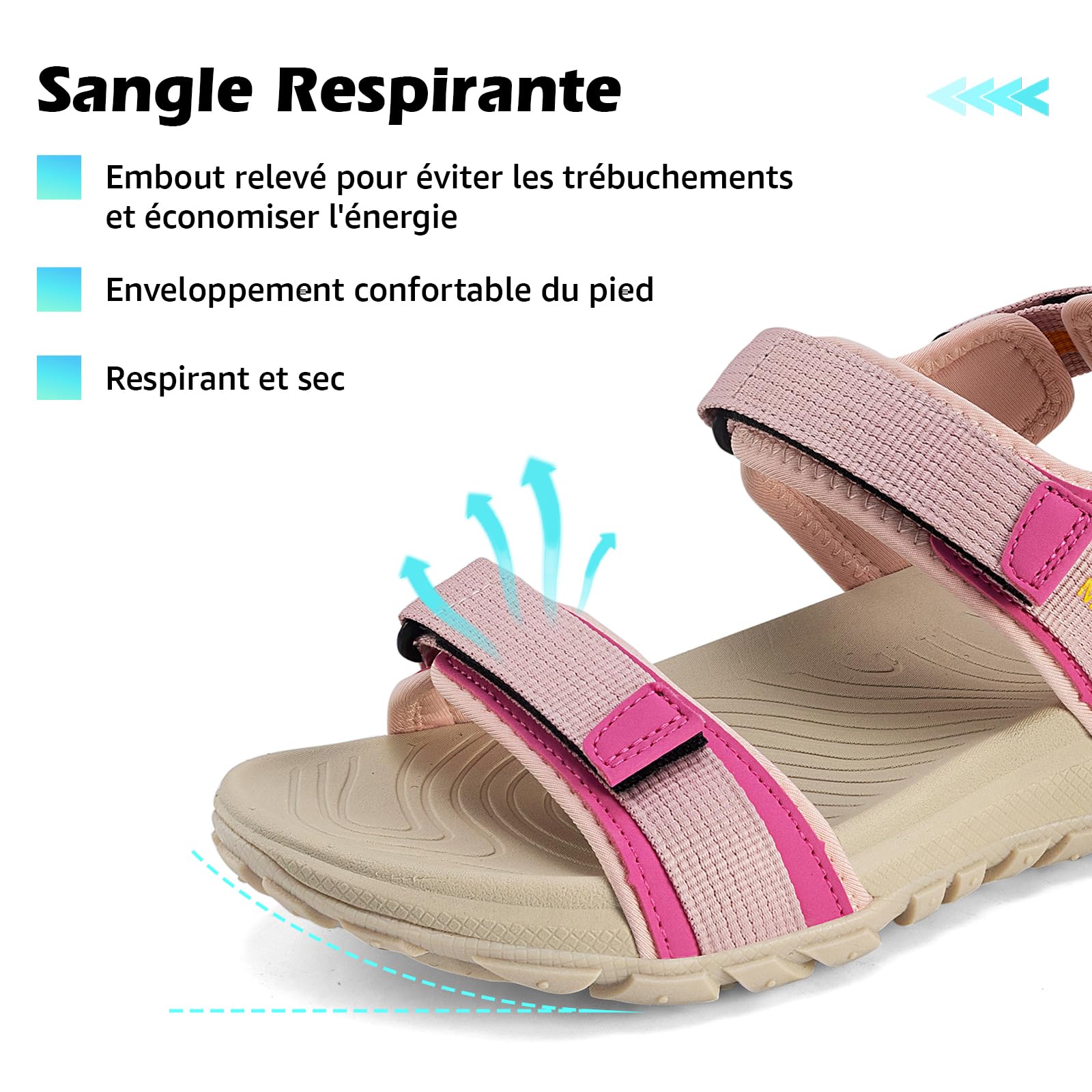 Mishansha Sandales Femme Bout Ouvert Antidérapante 36-42 EU | Chaussures de Sport, Trekking, Randonnée, Marche, Été