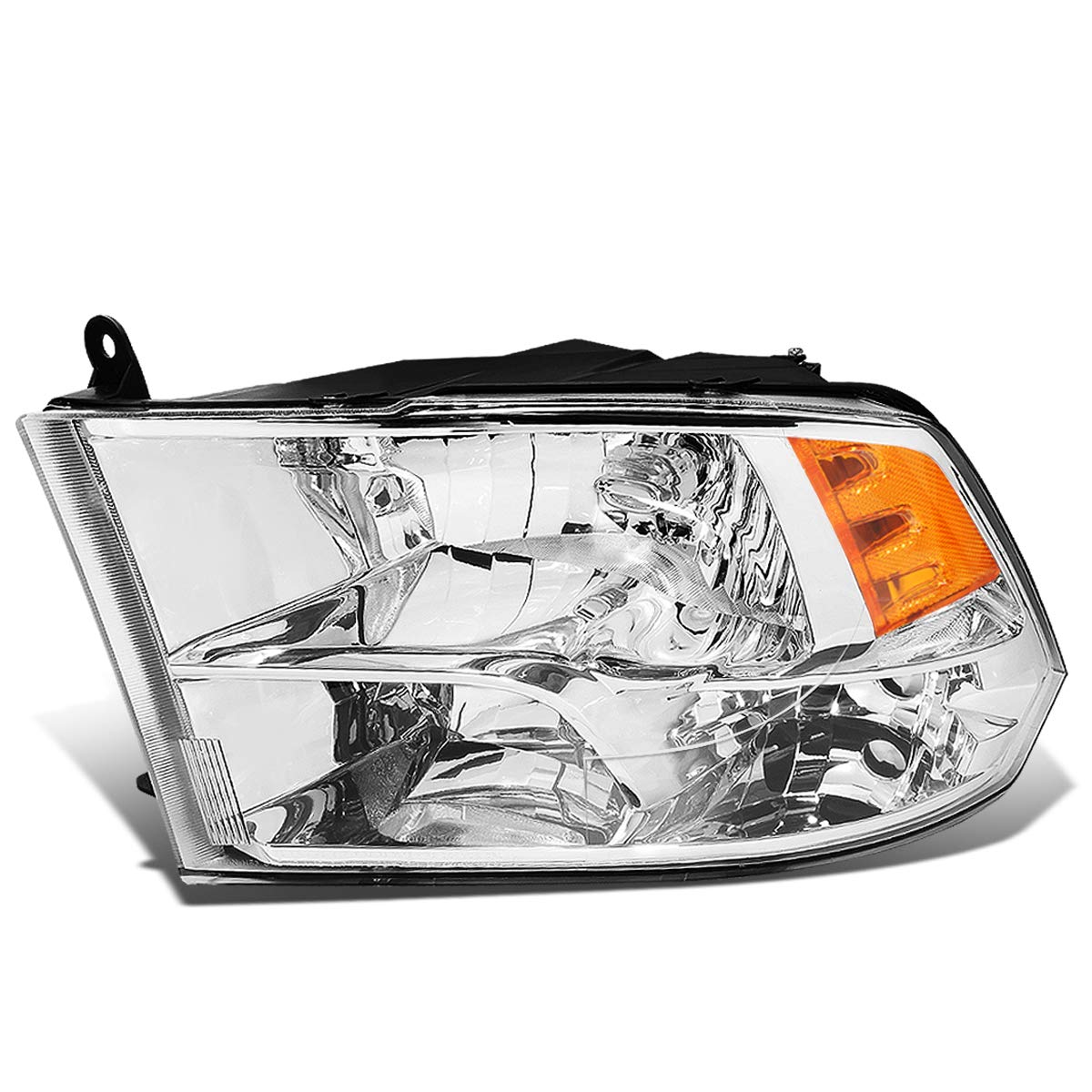 Auto Dynasty Factory Style Headlight Lamp Compatible with Dodge Ram 1500 2500 3500 4500 5500 2009-2018, Driver Left Side, Chrome Housing Amber Corner, CH2502281