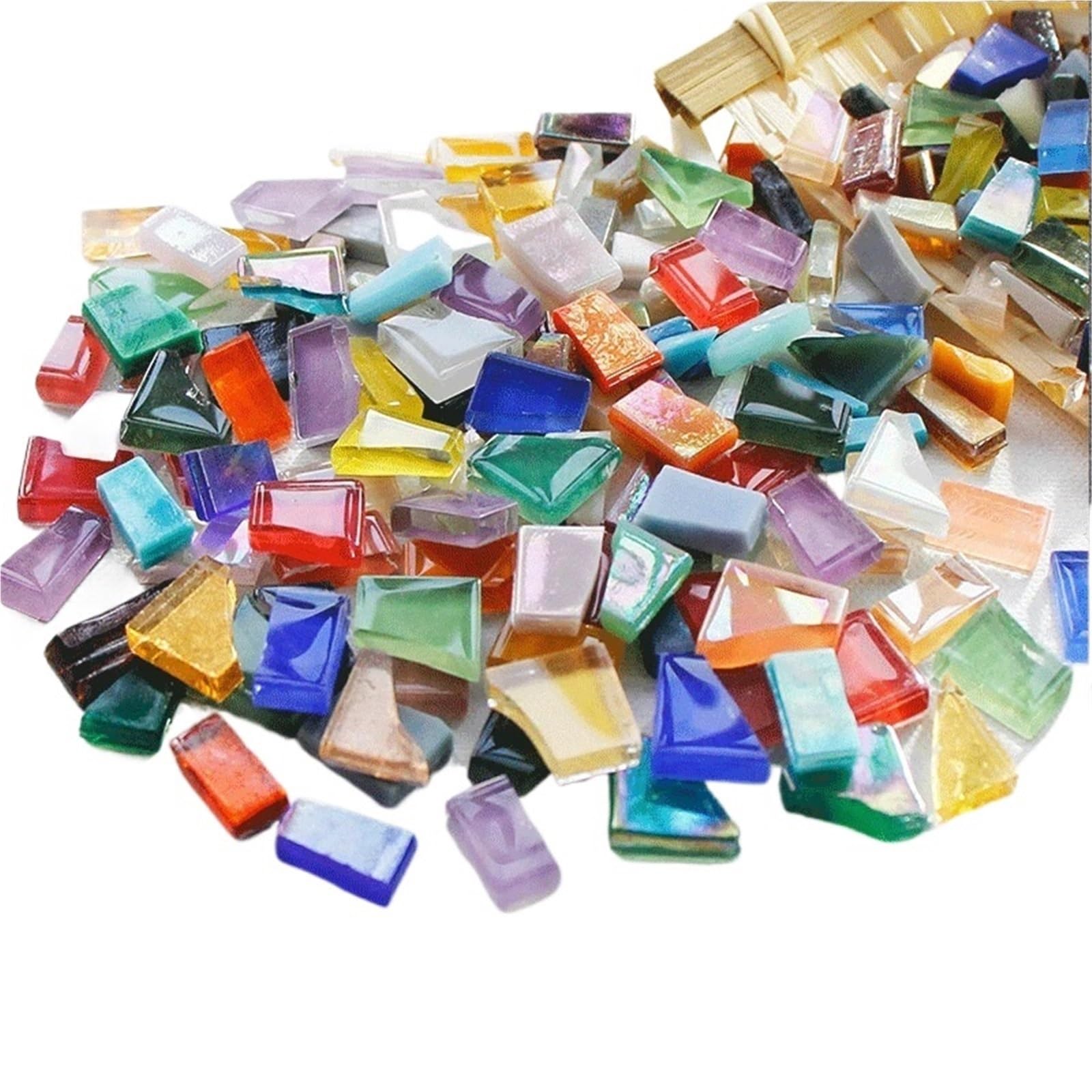 Vaeltor Colora 400G Clear Glass Mosaic Tiles Multi Color Diy Craft Stones For Home Wall Art Decor