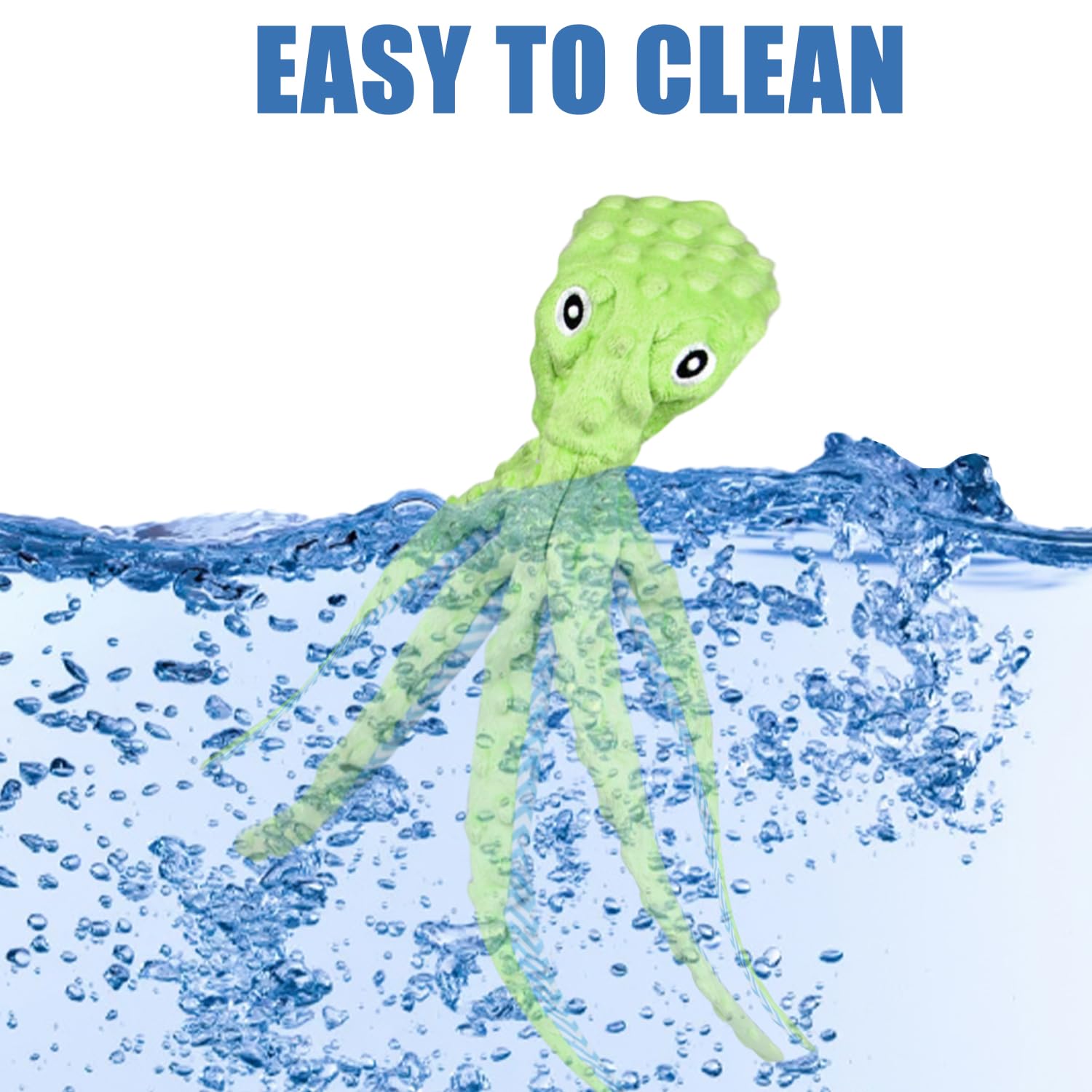 Giocattolo Per Cani A Forma Di Polpo - Peluche Con Suono, Verde, 40 Cm - Foto 9