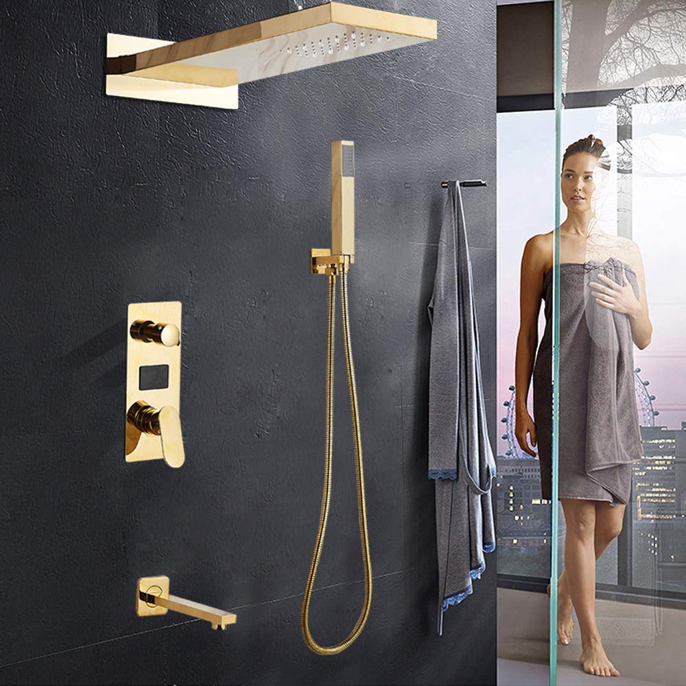 Colonna Doccia Termostatico Miscelatore In Ottone Display Digitale LED - Foto 10