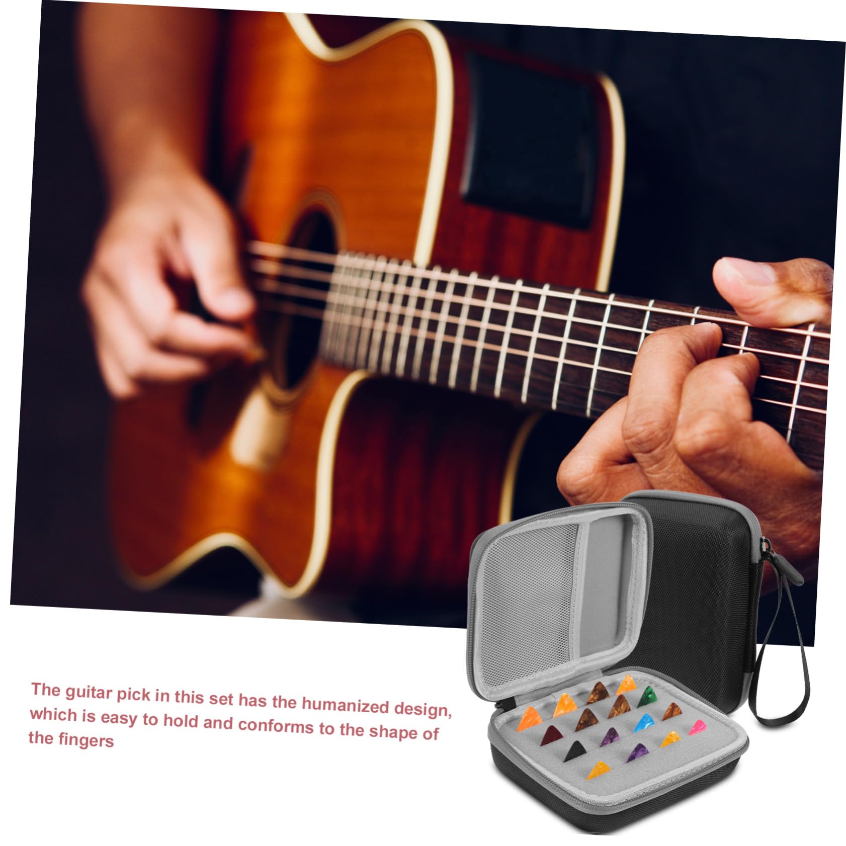 ibasenice 3 Juegos De Púas De Guitarra Estuche para Púas De Guitarra Eléctrica Folk Organizador De Púas Caja Accesorios Prácticos