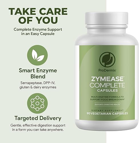Miniatura 4 de ZymEase - Cápsulas completas de fórmula de múltiples enzimas para la comodidad de la salud digestiva, probióticos para la digestión y descomposición