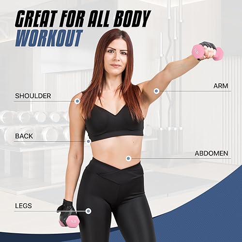 Miniatura 4 de MADOG - Juego de mancuernas hexagonales con revestimiento de neopreno antideslizante para equipo de gimnasio en casa, entrenamiento de fuerza