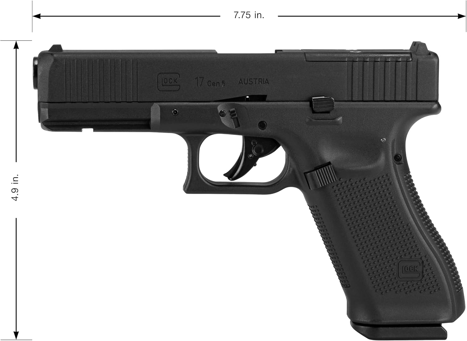 Glock 17 Gen5 MOS .177 BB Pistol with RDS 8 Optic – Blowback CO2 Airgun, 18-Round Drop-Free Magazine, 370 FPS
