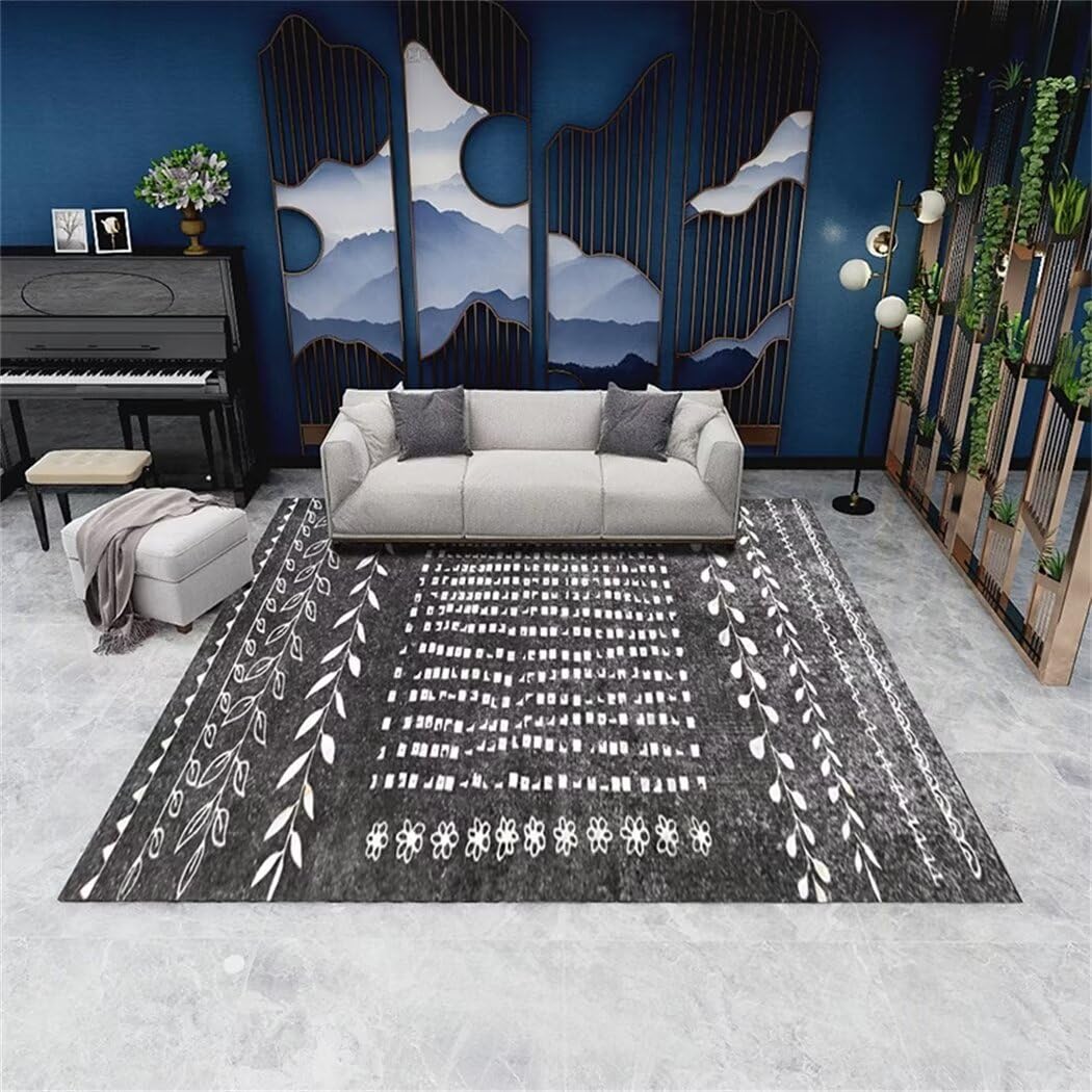 Moquette couloir et tapis de salle à manger résistant aux taches gris