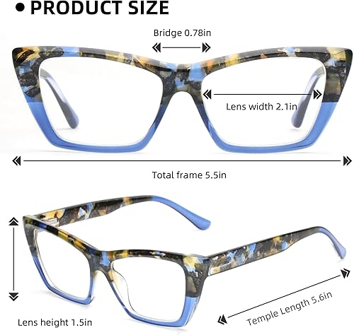 Miniatura 9 de JOO'RTI Paquete de 3 lentes de lectura con bloqueo de luz azul de ojo de gato para mujer, diseño elegante, moderno y lindo