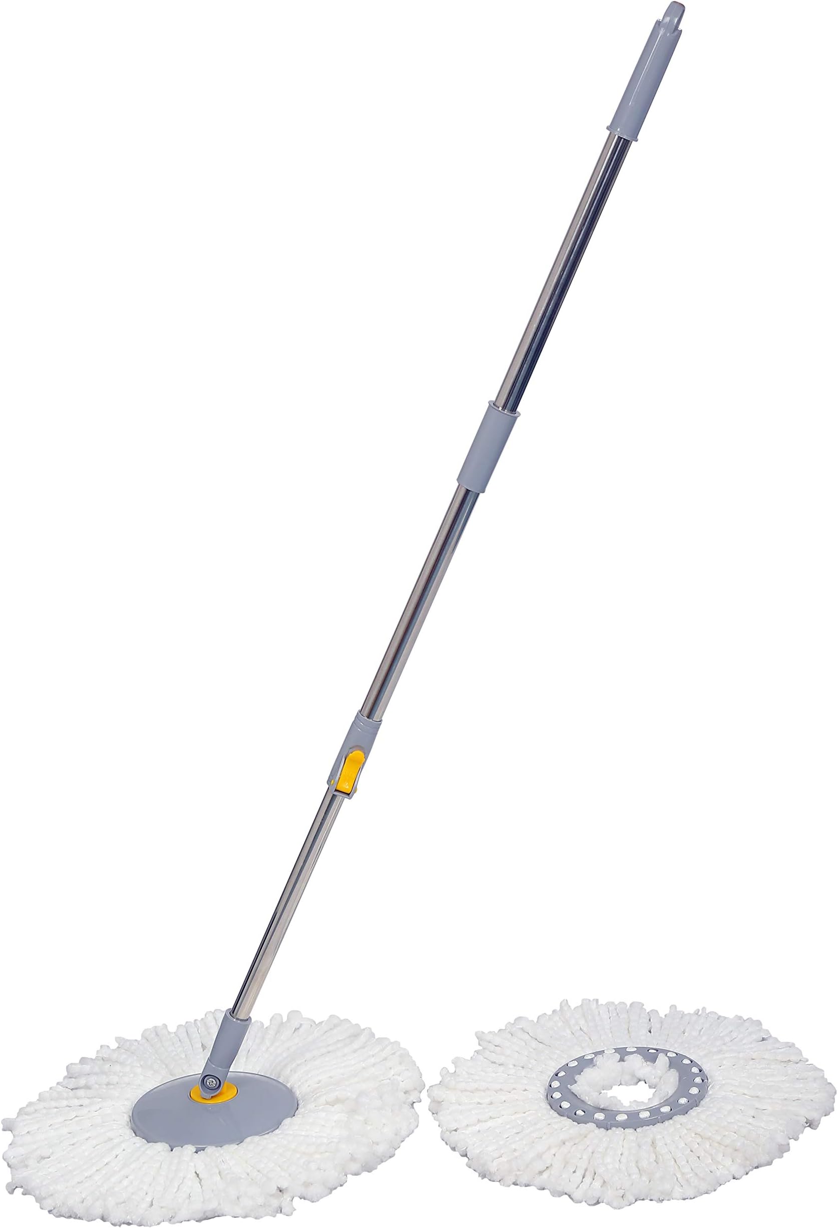 360° Bucket Spin Mop Stick (Grey) with an Additional Refill