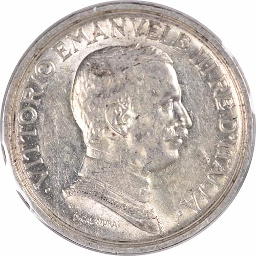 1914 P R Italy 2 Lire KM55 Uncertified AU/UNC