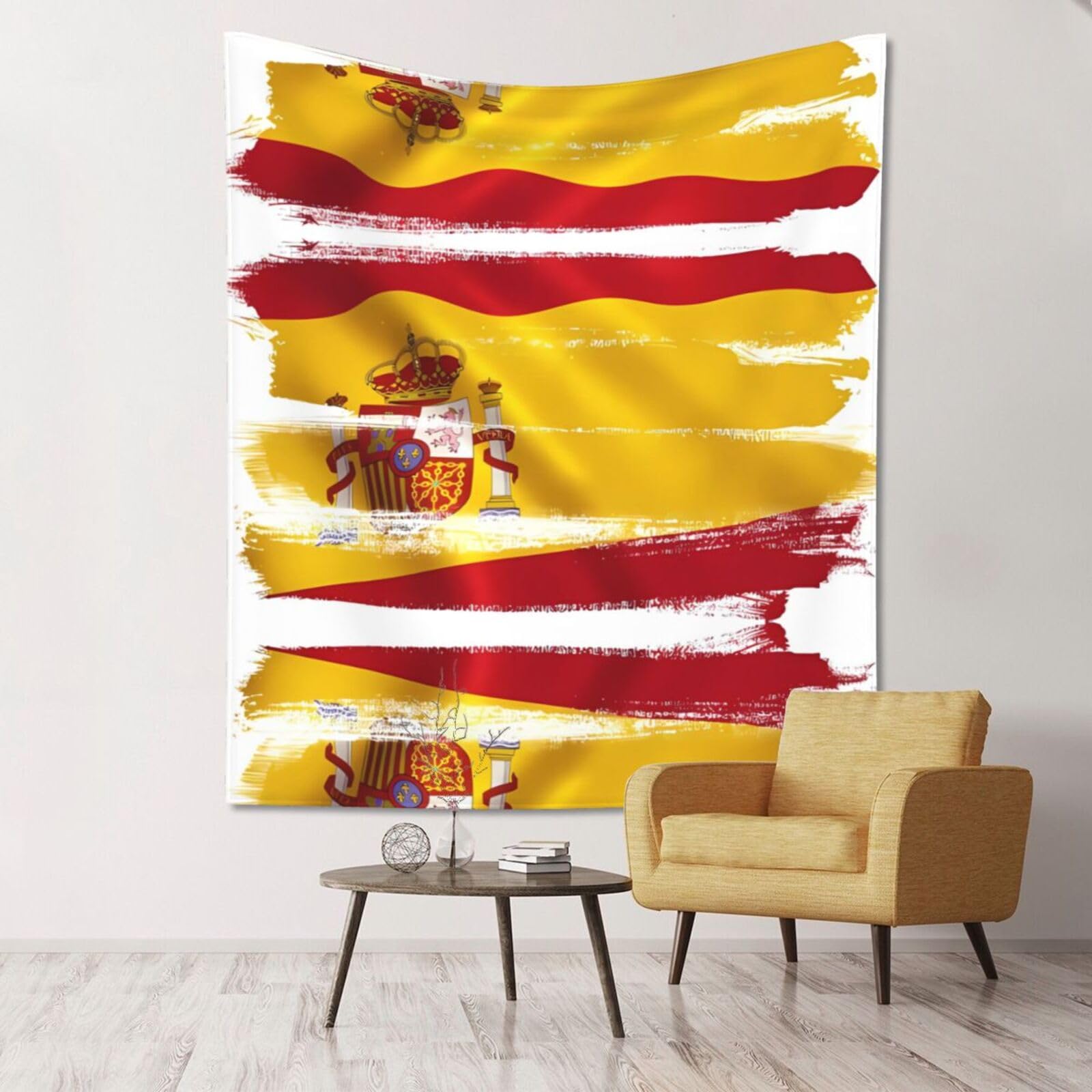 ZZYYDS Floral Wall Decor Tapestry Spain Flag for Living Room Dormitory Home Decor Party Background, 60x51 Inch (Vertical)