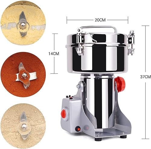 Miniatura 2 de Molinillo eléctrico de grano 1500G, molino de grano eléctrico comercial, molino de hierbas, molinillo de cereales de acero inoxidable para moler