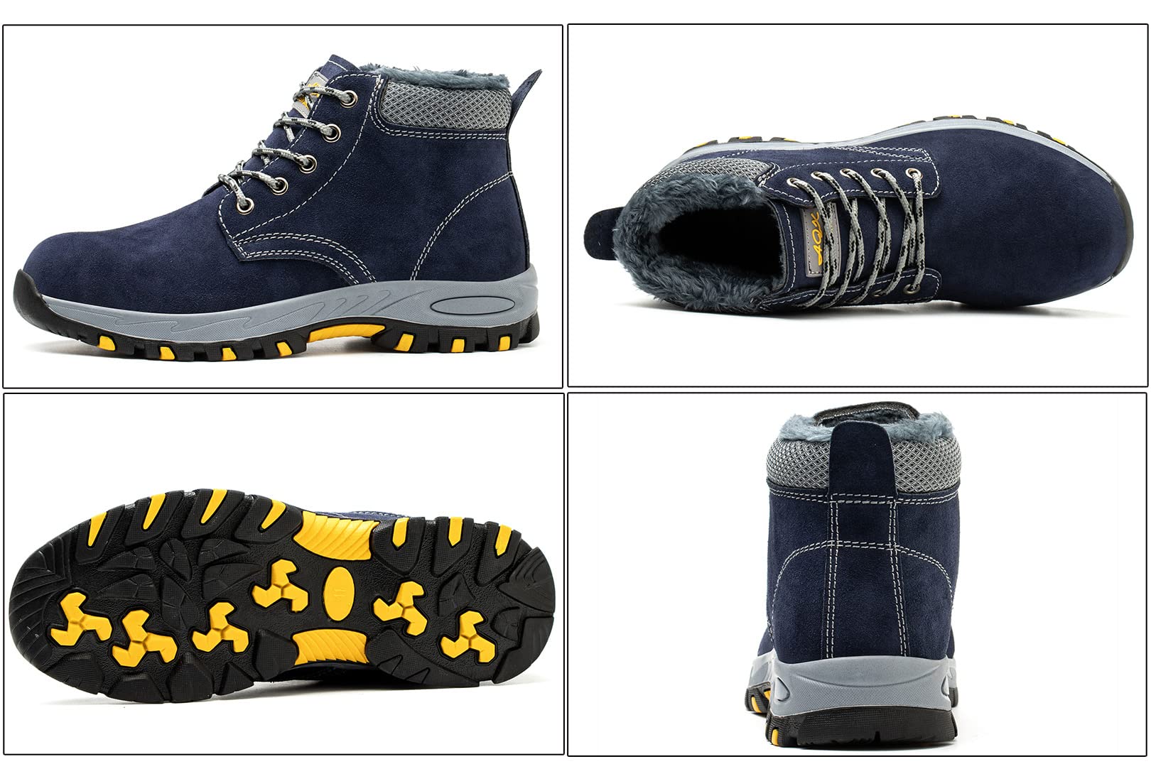 SROTER Scarpe da lavoro da uomo e donna, con punta in acciaio, impermeabili, foderate, di sicurezza, da trekking, da trekking