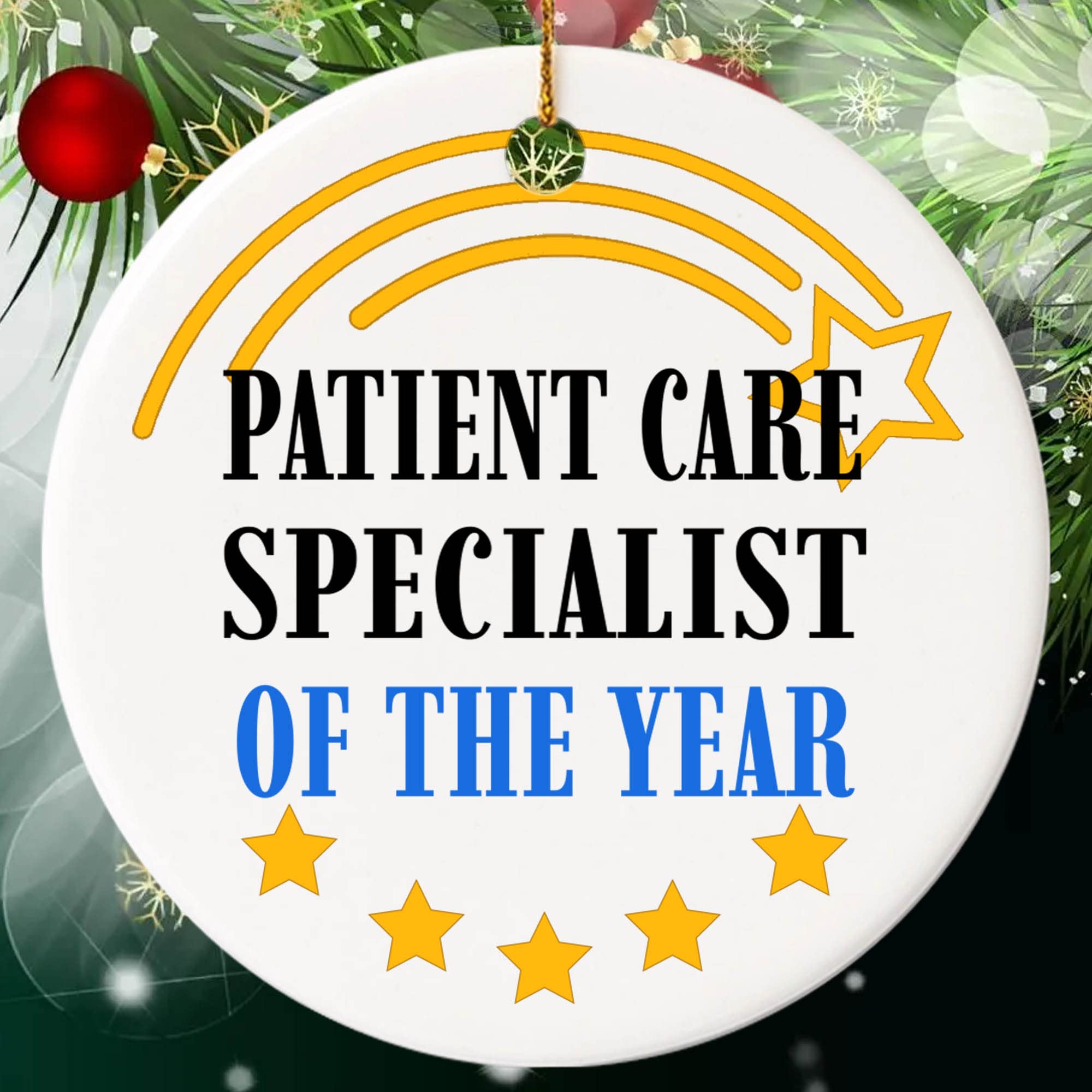 Congratulation Gift For Patient Care Specialist Ornament Cirle Ceramic - The Awesome Patient Care Specialist Of The Year