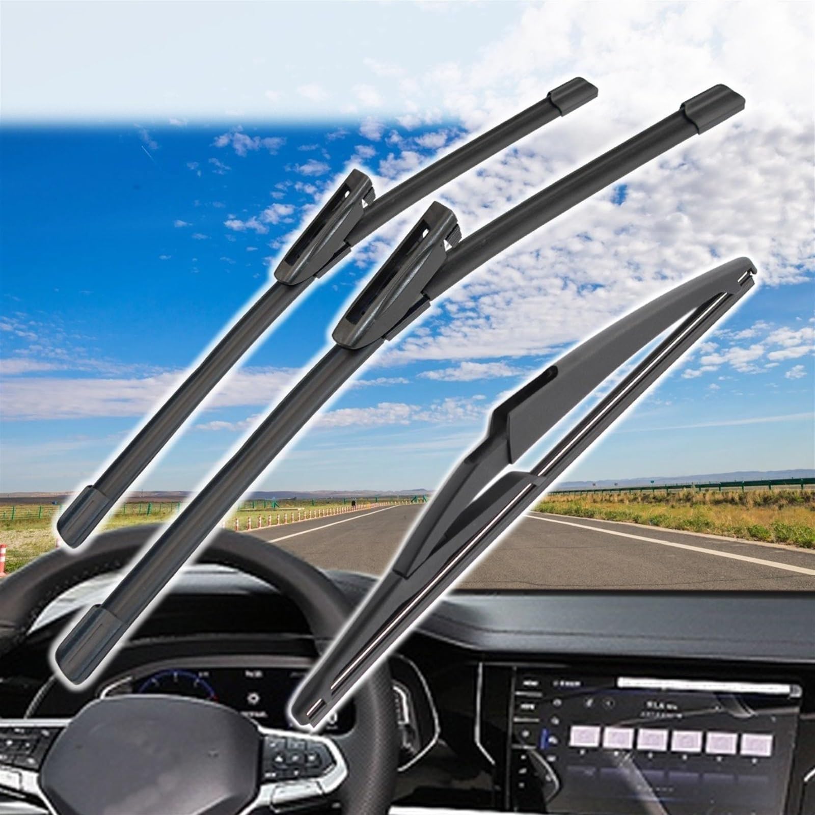 Spazzole tergicristallo per auto Per Citroen C3 Picasso 2011-2017 24"+16"+11" Tergicristalli Anteriori e Posteriori Parabrezza Accessori per Finestre