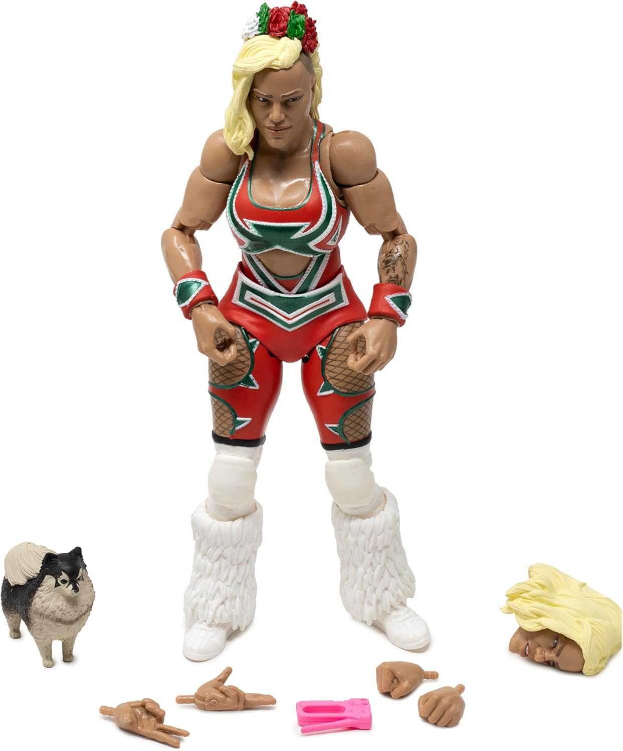 Boss Fight Studio Legends of Lucha Libre Premium Taya Valkyrie Collectible Action Figure – Highly Articulated Figurine with Accessories - Staple Gun, Alternate Hands & Head, and Prince Presley – 1:12