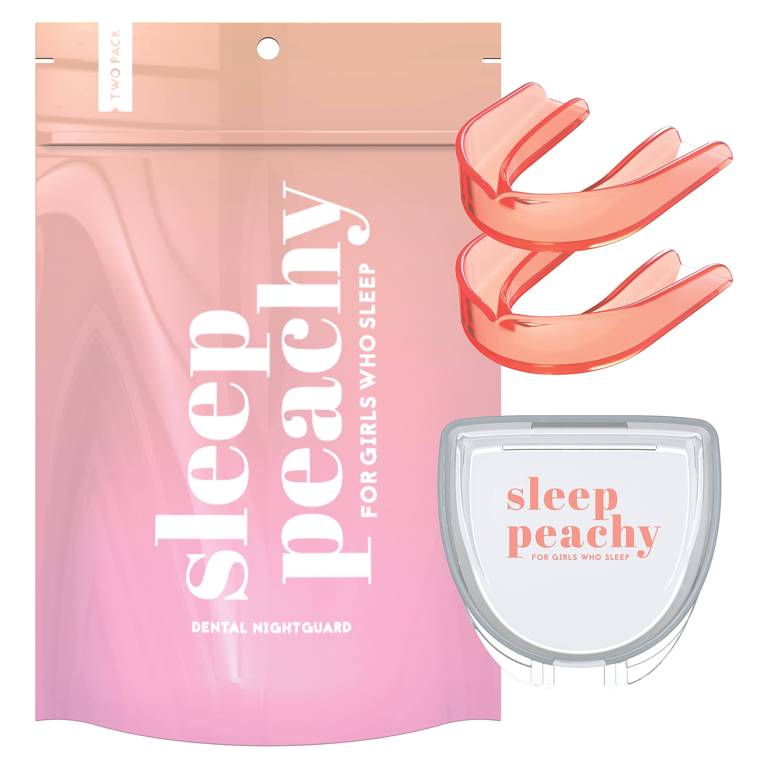 Sleep Peachy Night Guard for Women, Teeth Grinding, Bruxing, 2-Pack, Orange | Mouth guards for teeth grinding, clenching & bruxism; nighttime use