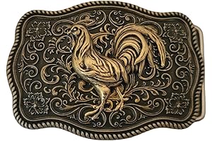 Handmade Oxidized Brass Rooster Belt Buckle