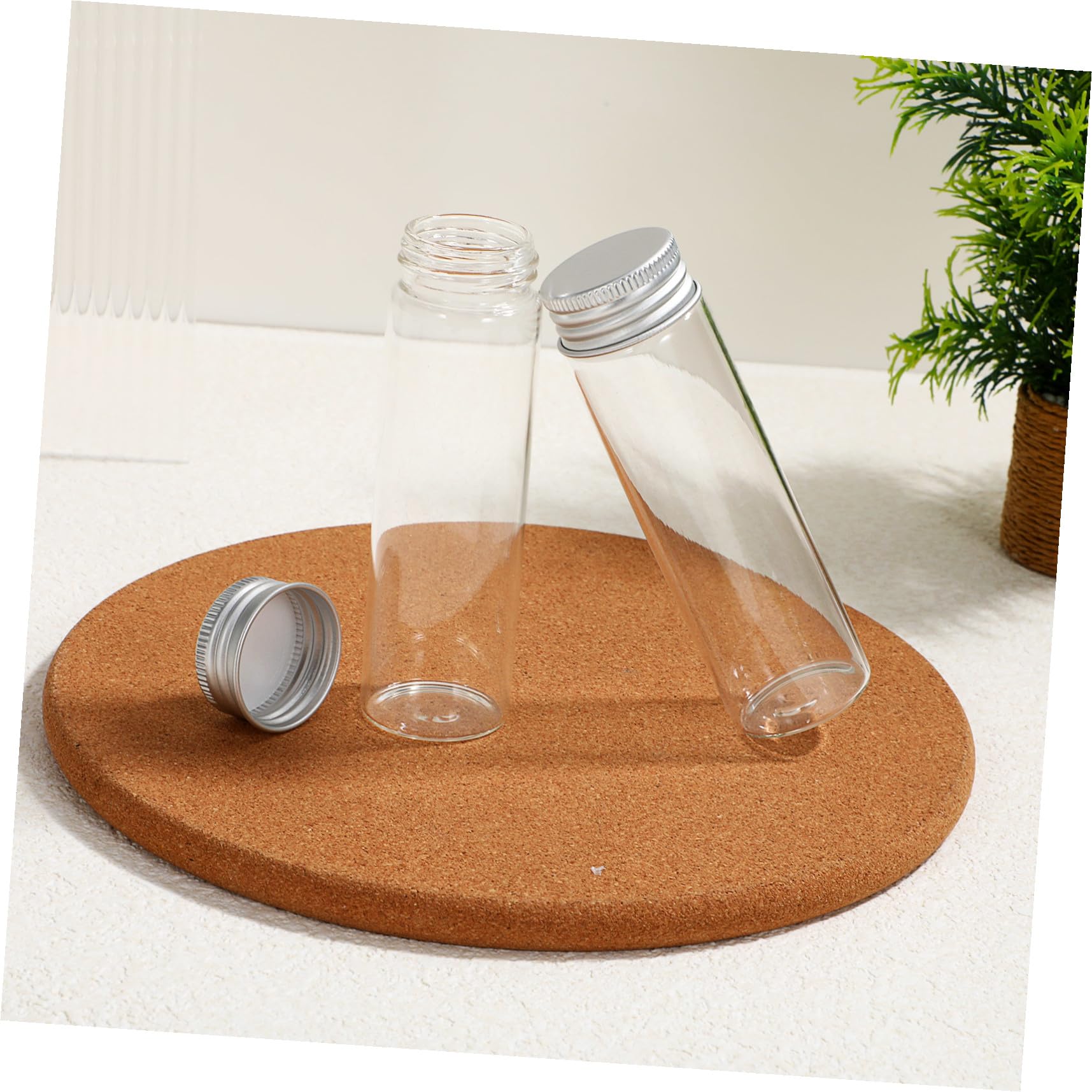 Baluue 20 Stück Glasfläschchen mit Aluminiumverschluss Vielseitige Vorratsdosen für Küche Büro Party zum Befüllen von Tee Süßigkeiten Gewürzen und Dekoration Stabile Glasbehälter