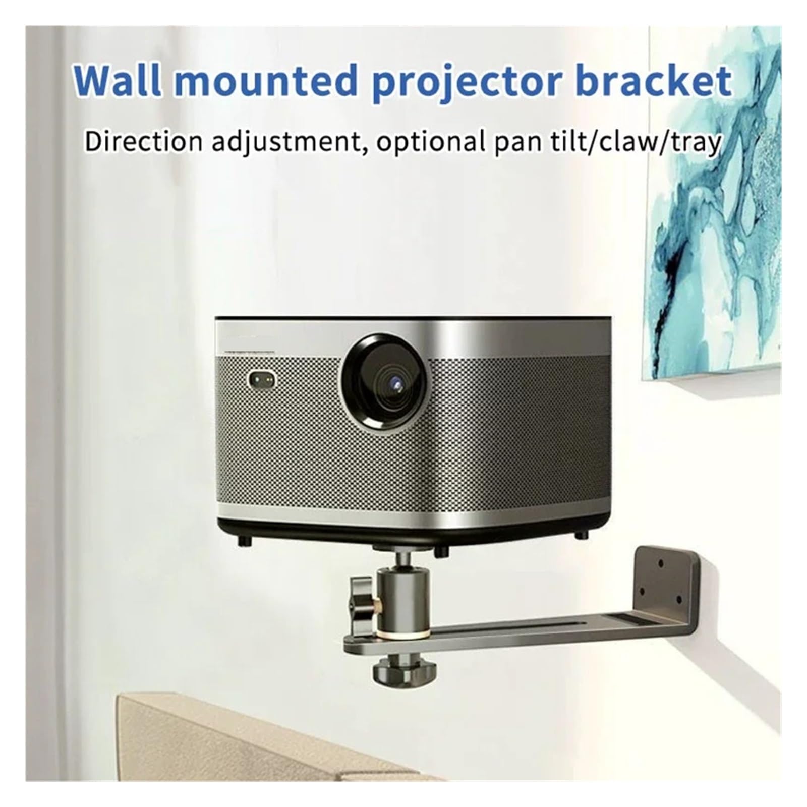 Soporte De Proyector, Compatible con XGIMI, Tornillo JMGO Dangbei 1/4 | Soporte de proyector de montaje en pared giratorio portátil universal de 360 ​​grados