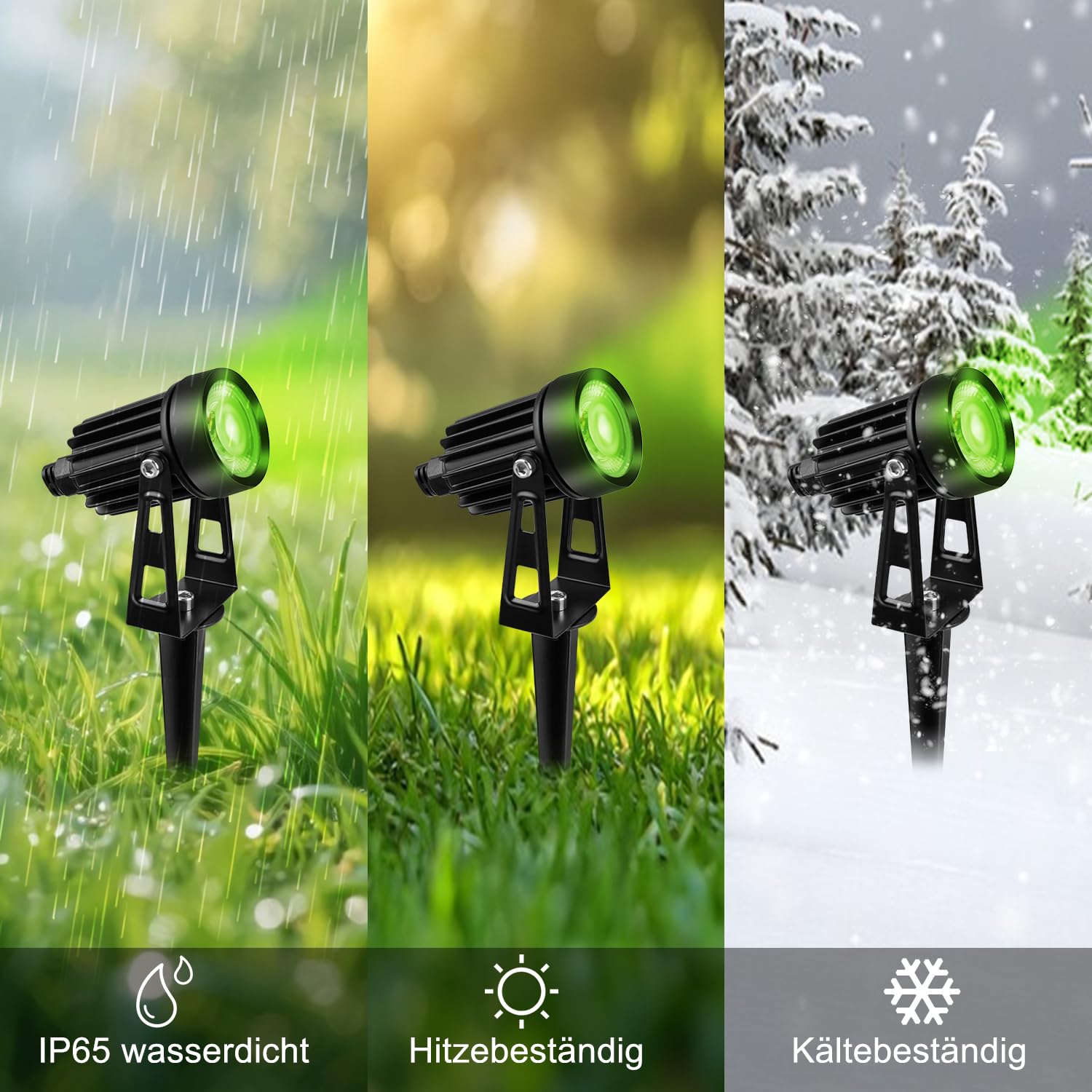 Illuminazione da giardino RGB a LED per esterni con telecomando, timer, corrente, faretti da giardino 3W dimmerabili, 8 pezzi, IP65 impermeabile e funzione sensore per esterni, giardino