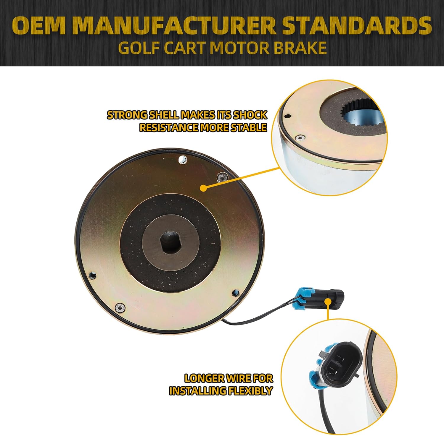 Dasbecan Golf Cart Motor Electric Brake Compatible with EZGO RXV 2008-2019 48V Electric & Elite Lithium Replace# 617766 610065