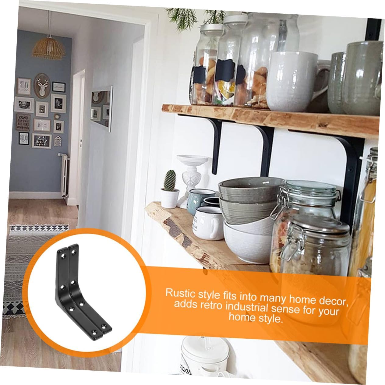 2pcs L Bracket Shelf Support 5-Inch Metal Corner Brace for Wood Shelves Heavy Duty Decorative Mounting Brackets for Easy Installation