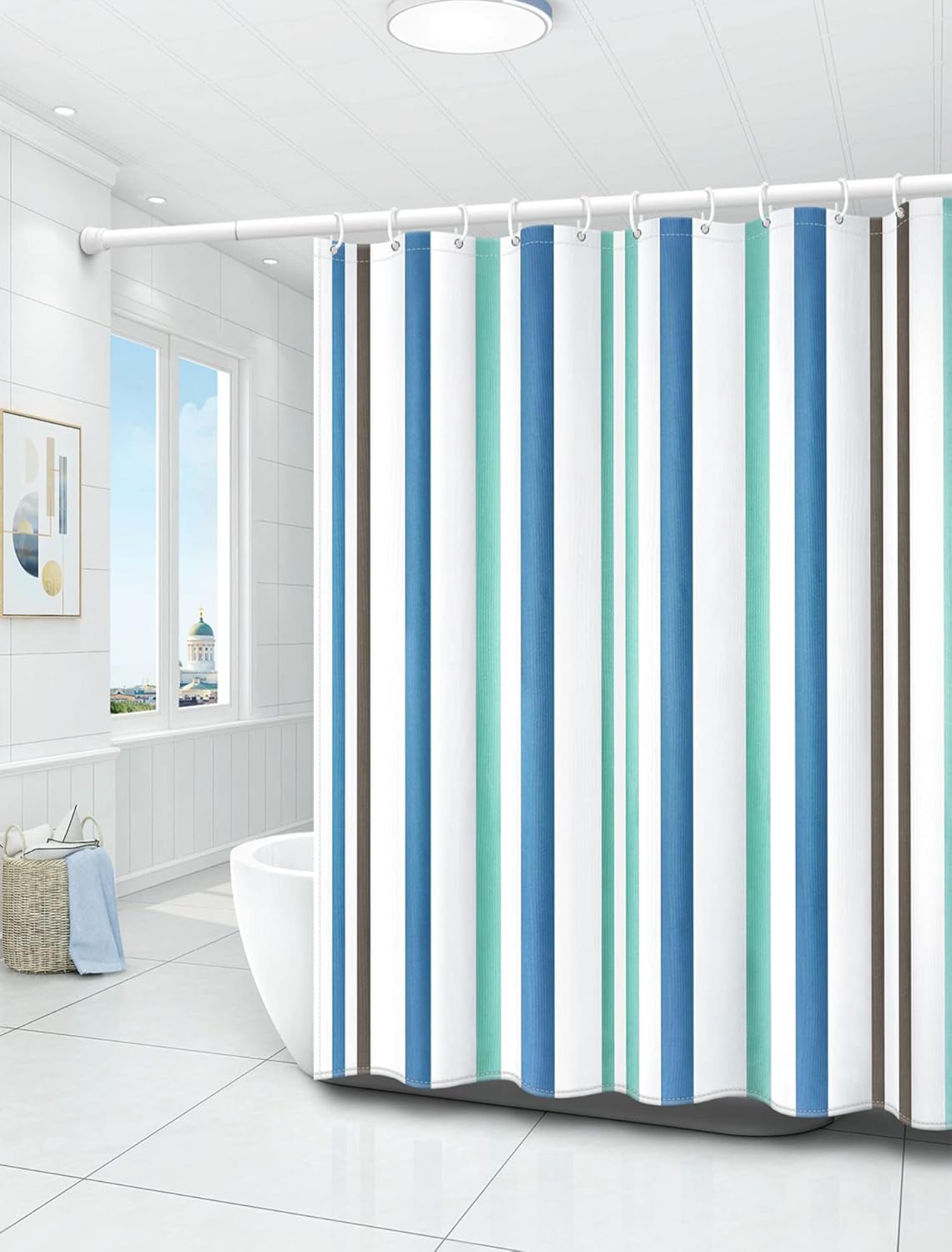 Tennove Shower Curtain 72 x 78Inch Waterproof Thick Polyester Fabric