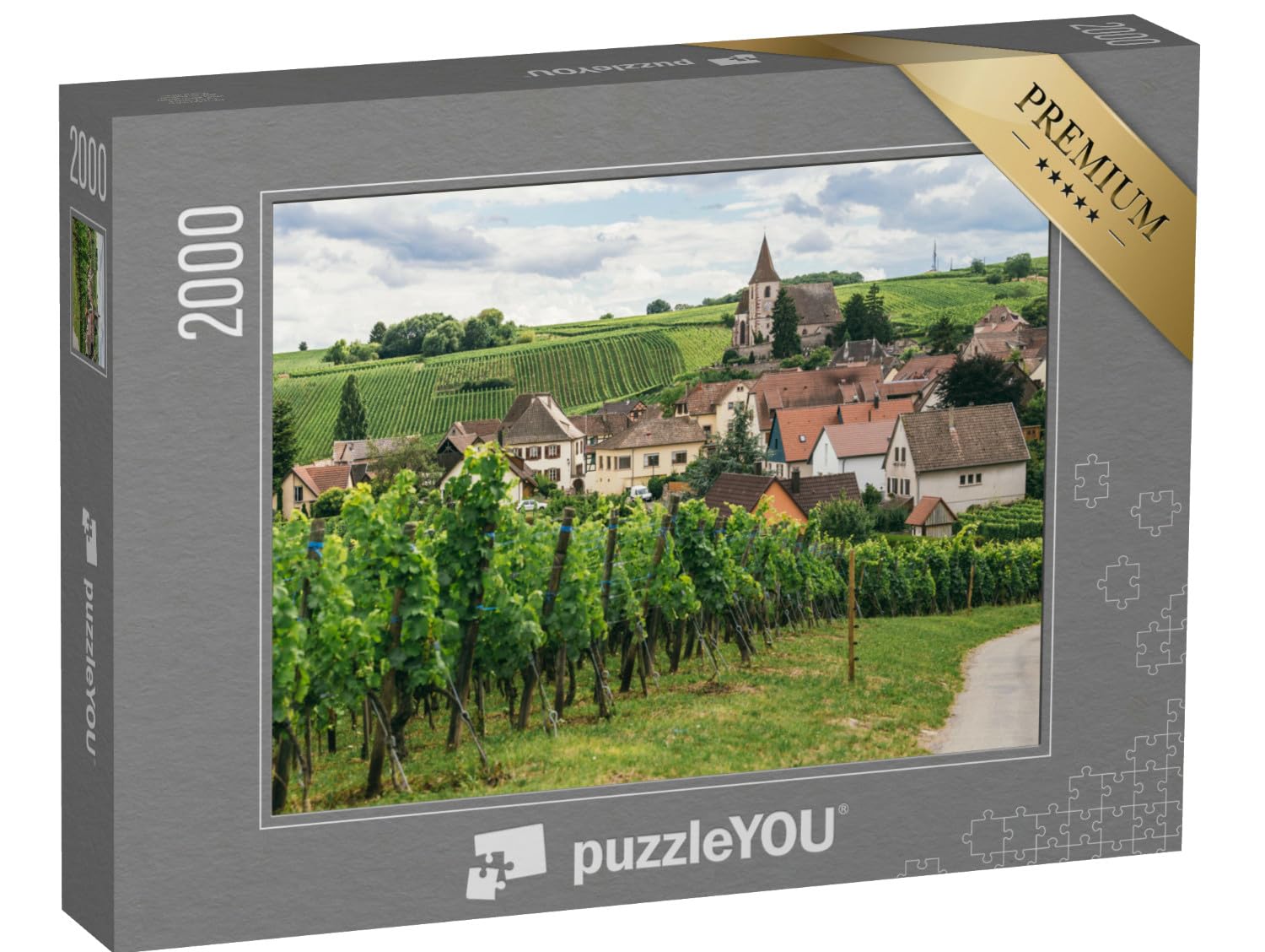 puzzleYOU : Puzzle de 2000 pièces « Raisins en rangées dans Les Champs de Bourgogne »