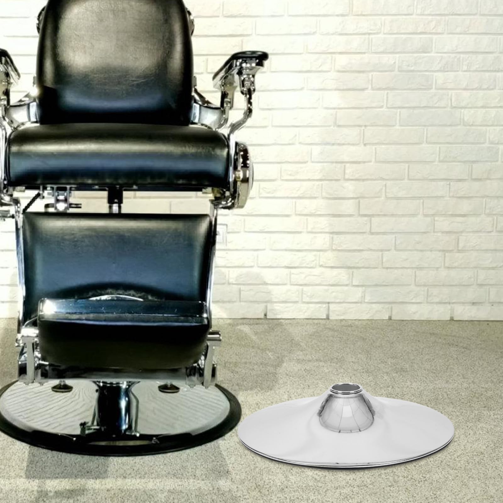 Mikikit Pied de Chaise de Salon 385 en Acier Inoxydable pour Fauteuil Rotatif, Base Stable Conçue pour Fauteuils de Coiffure Polyvalents