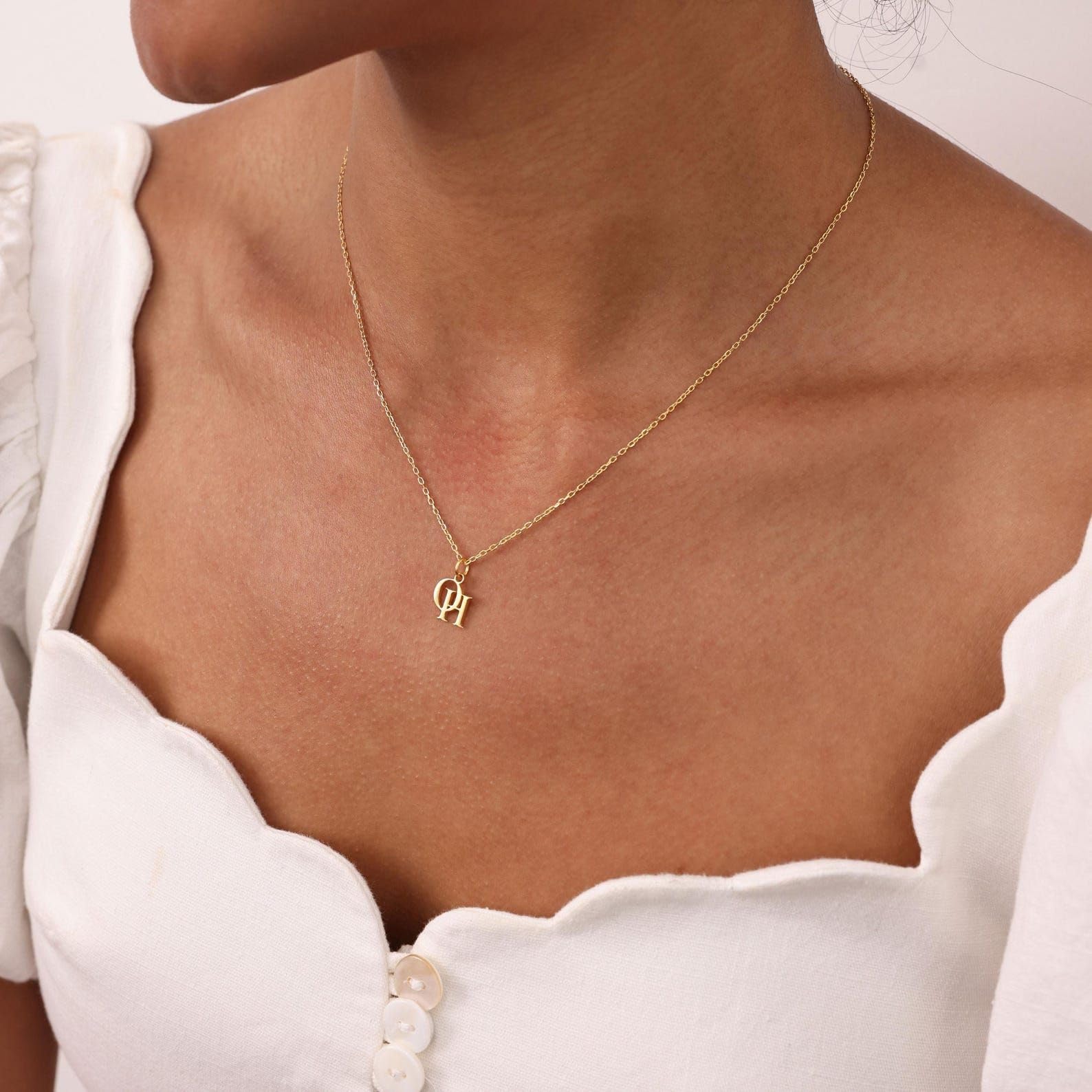 Collana personalizzata monogramma argento sterling 925 lettera pendente Collane Compleanno fatto a mano anniversario personalizzato