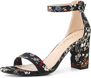 اليجرا كيه صندل بكعب عالي مكتنز مفتوح عند الاصابع وحزام للكاحل للنساء