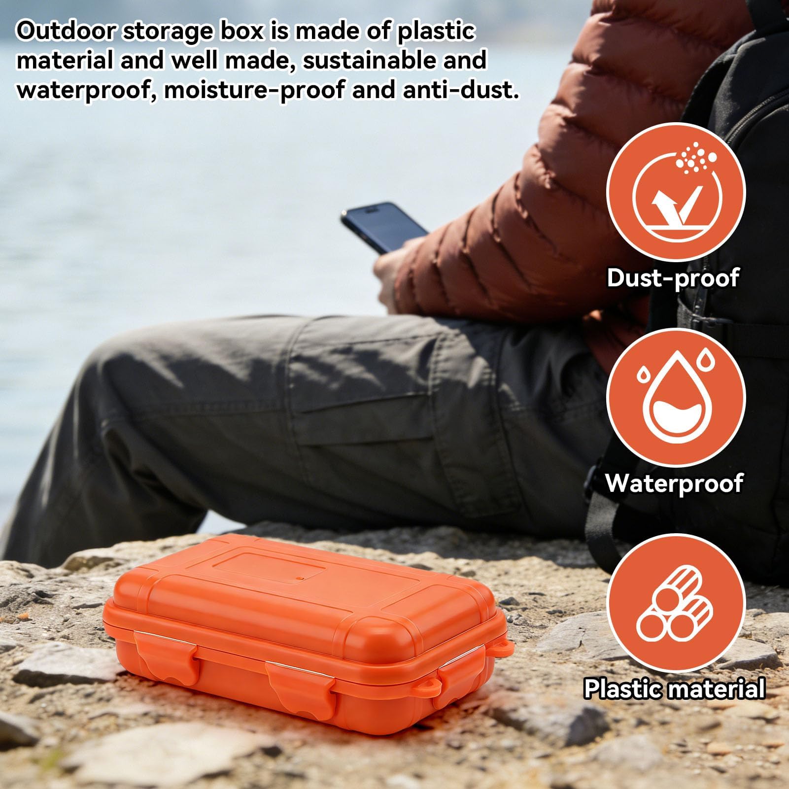 Caja A Prueba De Golpes, Estuche Organizador De Contenedor Sellado Impermeable De Supervivencia con 2 Hebillas En Forma De U, Almacenamiento De Espuma para Viajes Al Aire Libre