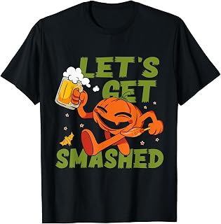 Beer Halloween Let's Get Smashed Halloween Beer Pumpkin T-Shirt