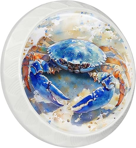 LORVIES Paquete de 4 pomos decorativos de gabinete de 1.37 pulgadas, cristal ABS blanco redondo de un solo agujero, tiradores de puerta para