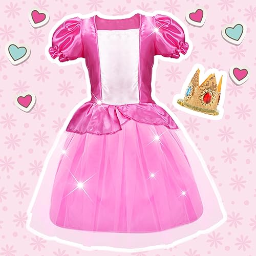 Miniatura 7 de Vestidos de princesa para niñas, disfraz de princesa para niñas de 3, 4, 5, 6, 7, 8, ropa de vestir para 3t-4t, 5t-6t, regalo de Halloween, Navidad,