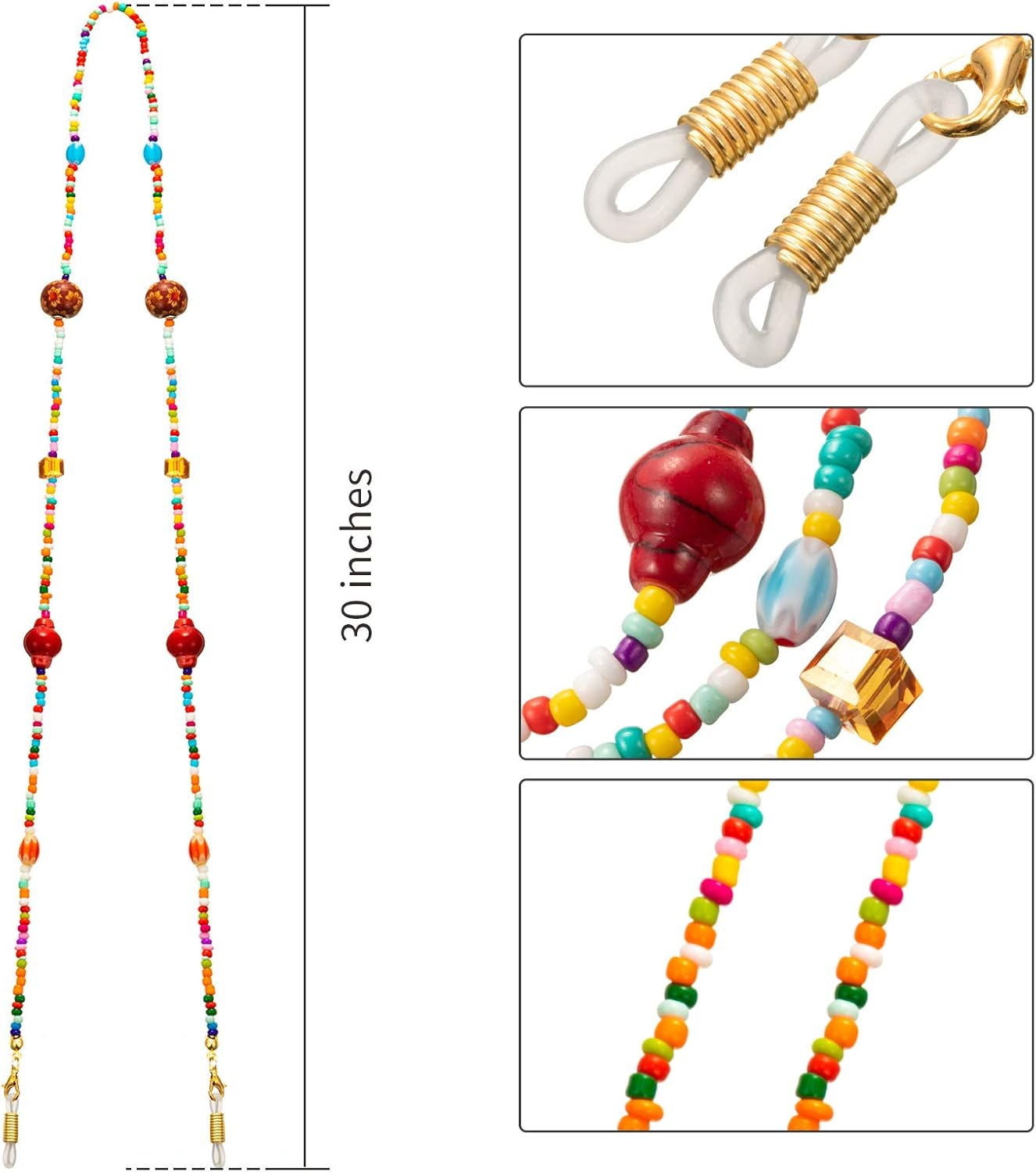 Hottest Sale Enhon 8 Pieces Colorful Face Covering Lanyard Handy Face Covering Holder Hanger Eyeglass Chain Beaded Glasses Chain with Elastic Silicone Rubber End Eyeglass Strap Eyewear Retainer Glasses Lanyard One-Day Sale: Up to 70% Off Enhon 8 Pieces Colorful Face Covering Lanyard Handy Face Covering Holder Hanger Eyeglass Chain Beaded Glasses Chain with Elastic Silicone Rubber End Eyeglass Strap Eyewear Retainer Glasses Lanyard