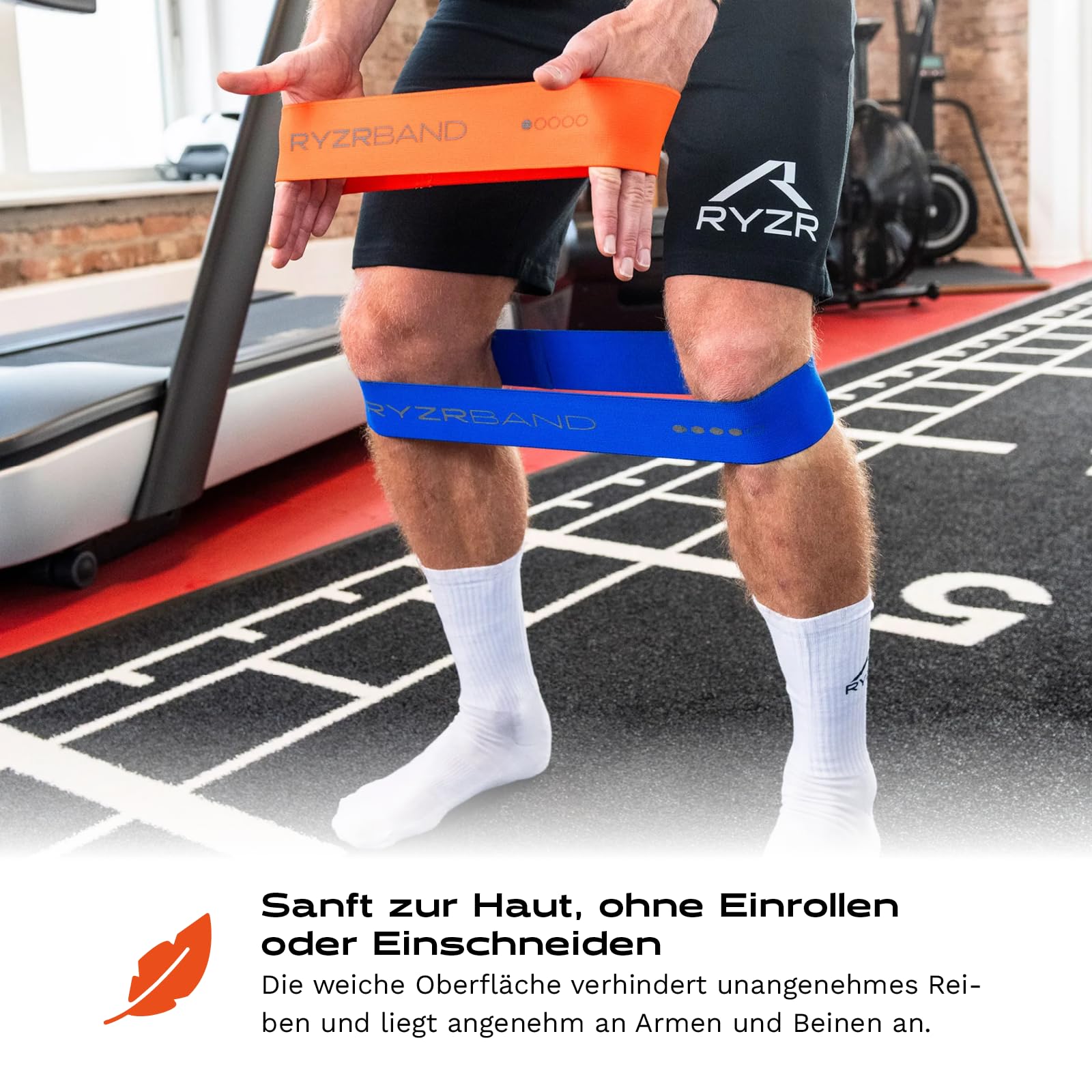 RYZR Band – Stoff Widerstandsbänder 33,5×6 cm aus dem Profisport entwickelt | 5 Widerstände 4–22 kg | Breiter, dehnbarer & komfortabler für Ganzkörpertraining | Mobility, Kraft, Activation, Fitness