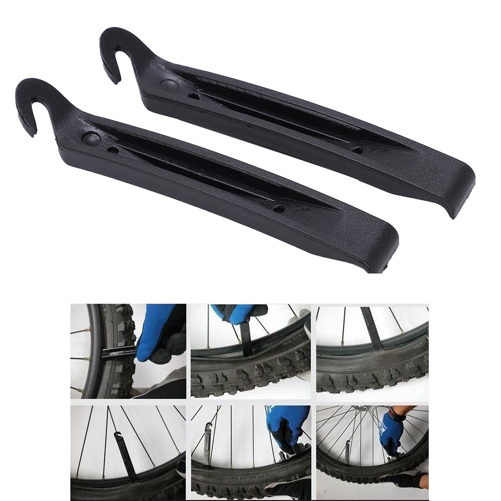 Yuecoom Bicycle Tire Levers Hardened Plastic Tyre Spoon Changing Tools Road Bikes