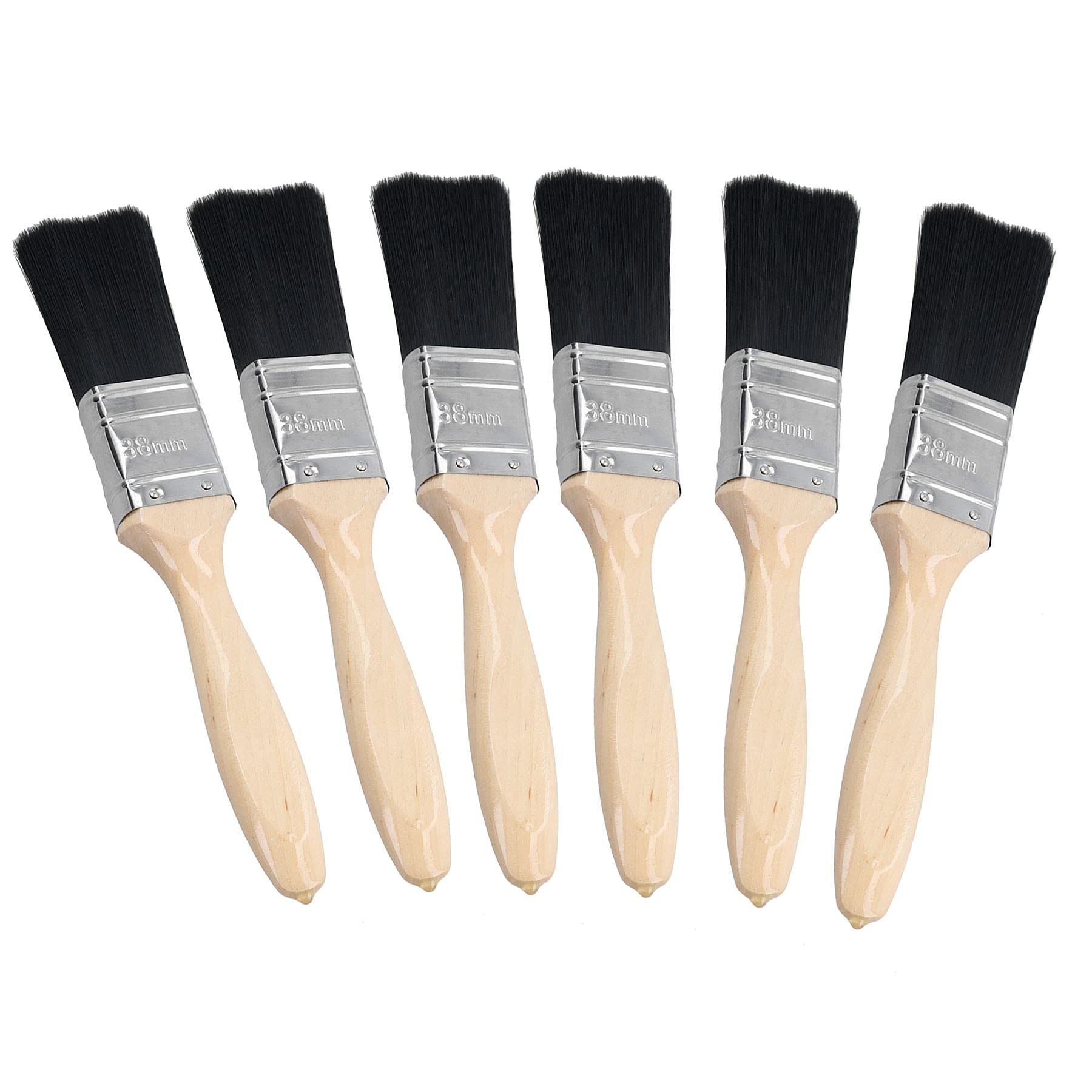6pc 40mm 1.5" Paint Brush Painters Decorators Decorating with Wooden Handle
