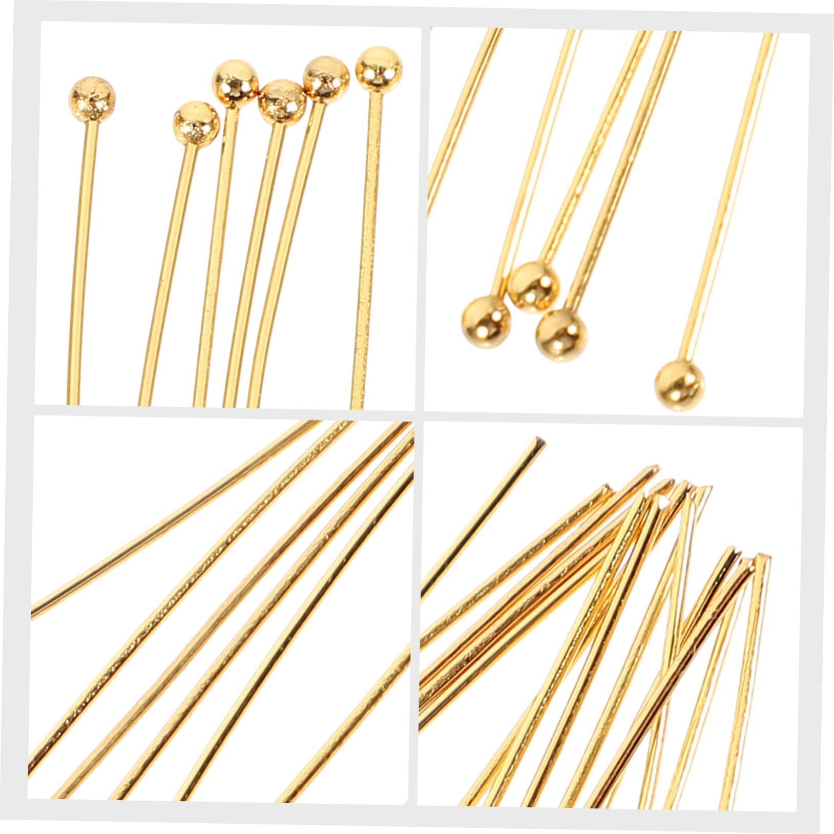 Beatifufu 50pcs Stainless Steel Gold Ball Head Earring Pins Jewelry Making Supplies DIY Head Pins for Necklace Earring Making Findings