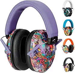 Fone Abafador de Ruídos Autismo Infantil Colorido Abafador de Som e Protetor Auditivo Para Crianças Autistas TEA Protetor Auricular - ALVATEC ATC® (LILÁS, Tamanho único)